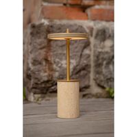 Asteria Move Tragbare Lampe Mini Clay Travertin/ Messing