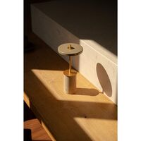 Asteria Move Tragbare Lampe Mini Clay Travertin/ Messing