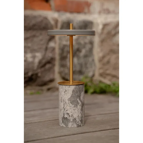 Asteria Move Tragbare Lampe Mini Grau Marmor/ Messing