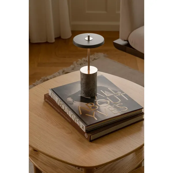 Asteria Move Tragbare Lampe Mini Grau Marmor/ Messing
