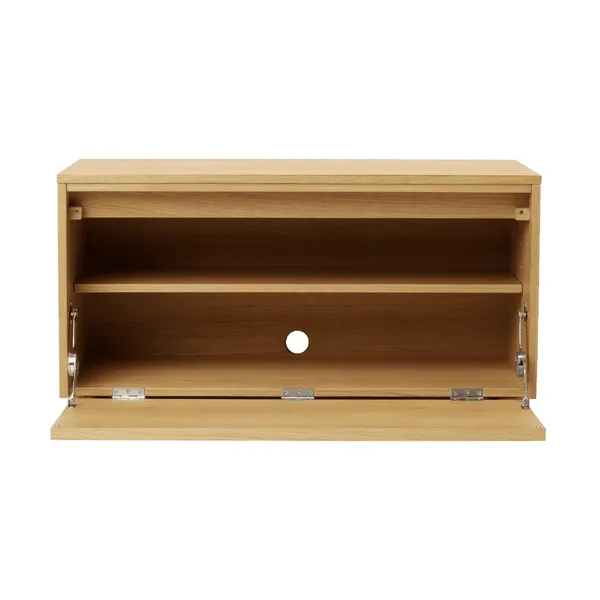 Hideaway Veneered Cabinet With Door & Shelf Oak