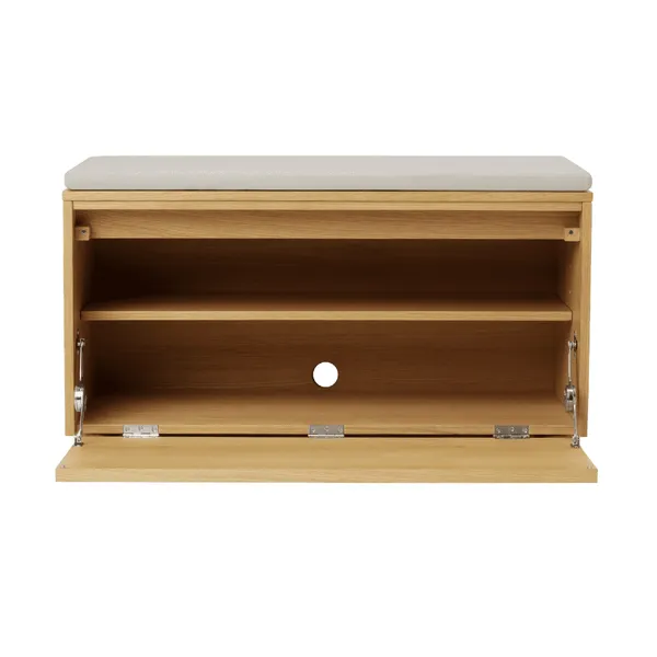 Hideaway Veneered Cabinet With Door & Shelf Oak/White Sand