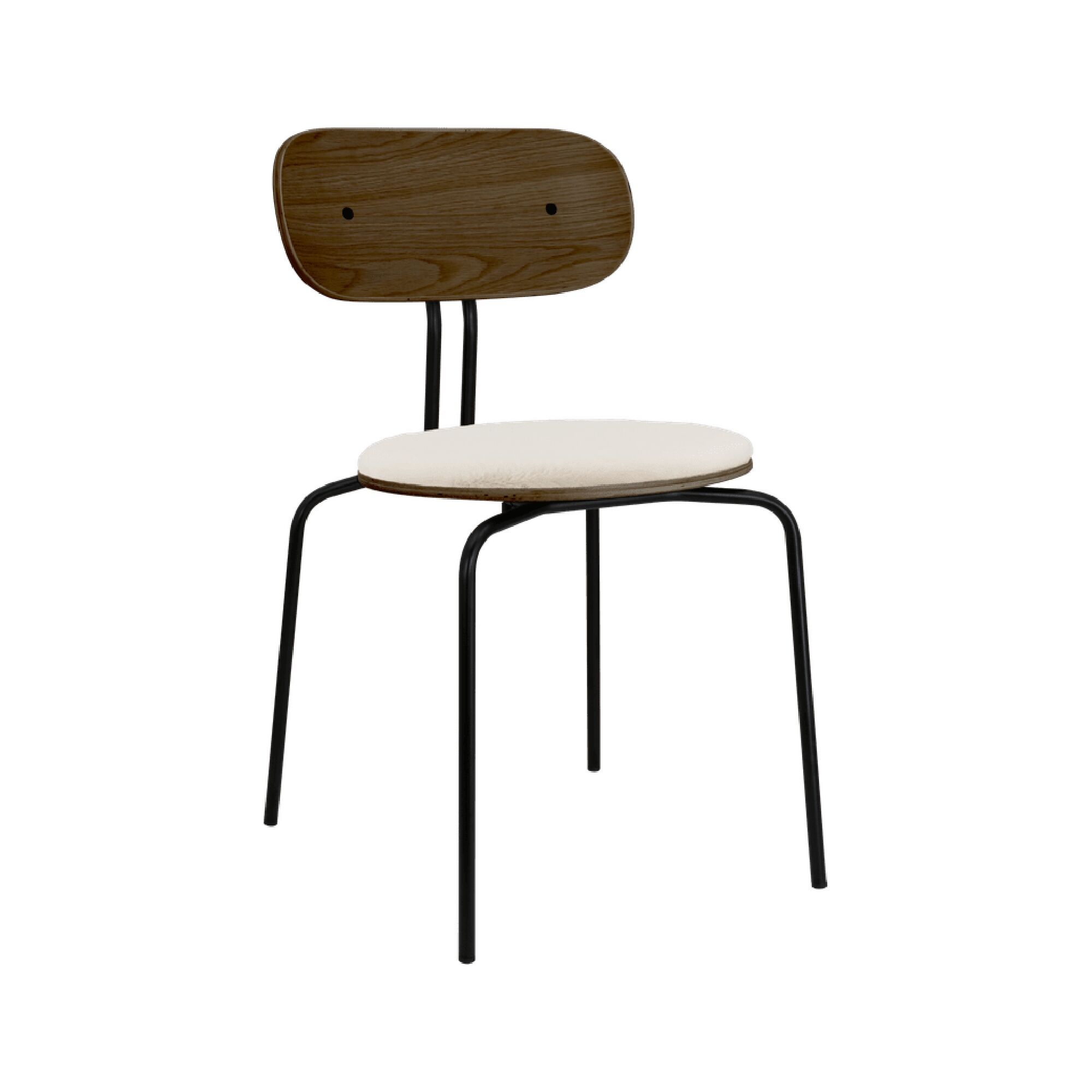 Curious Spisebordsstol Rget Eg/Sort/Teddy White