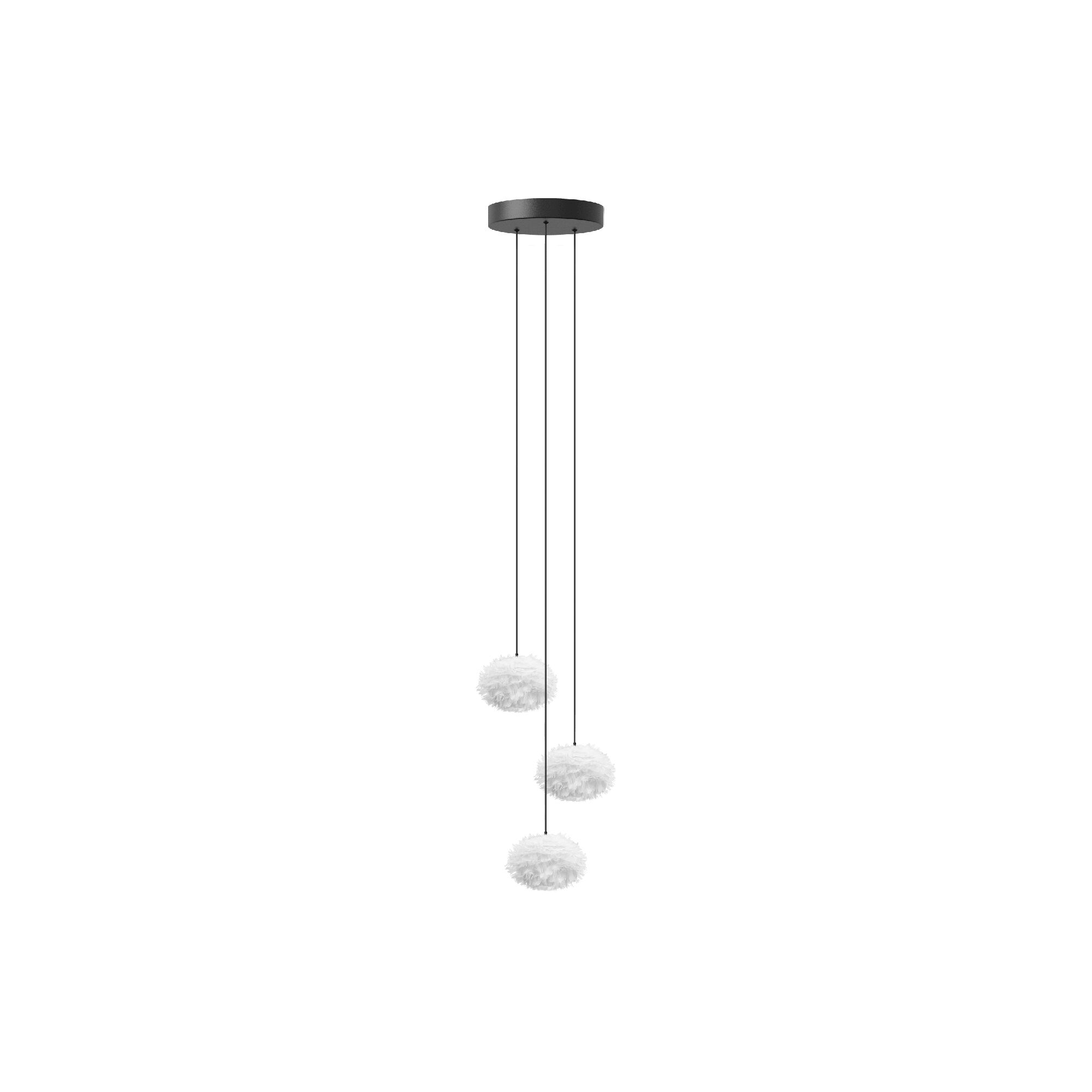 Eos Taklampe Med Baldakin & Cluster 3 Mini Nano Hvit