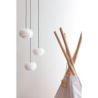 Suspension Eos avec Rosette et cluster 3 Mini Nano Blanc
