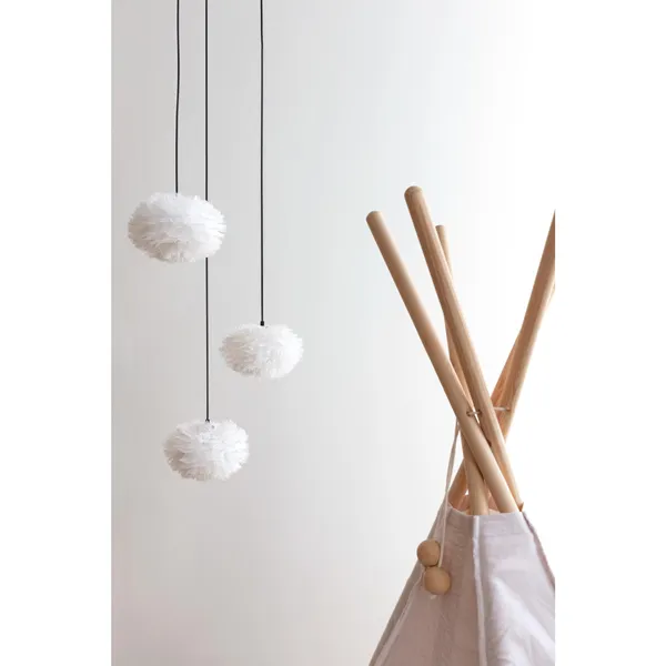 Suspension Eos avec Rosette et cluster 5 Mini Nano Blanc