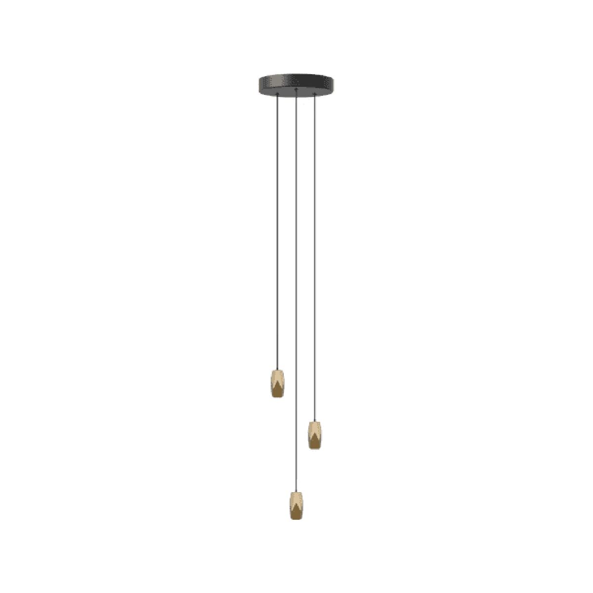 Brighter Days Penta Pendant With Cluster 3 Brass