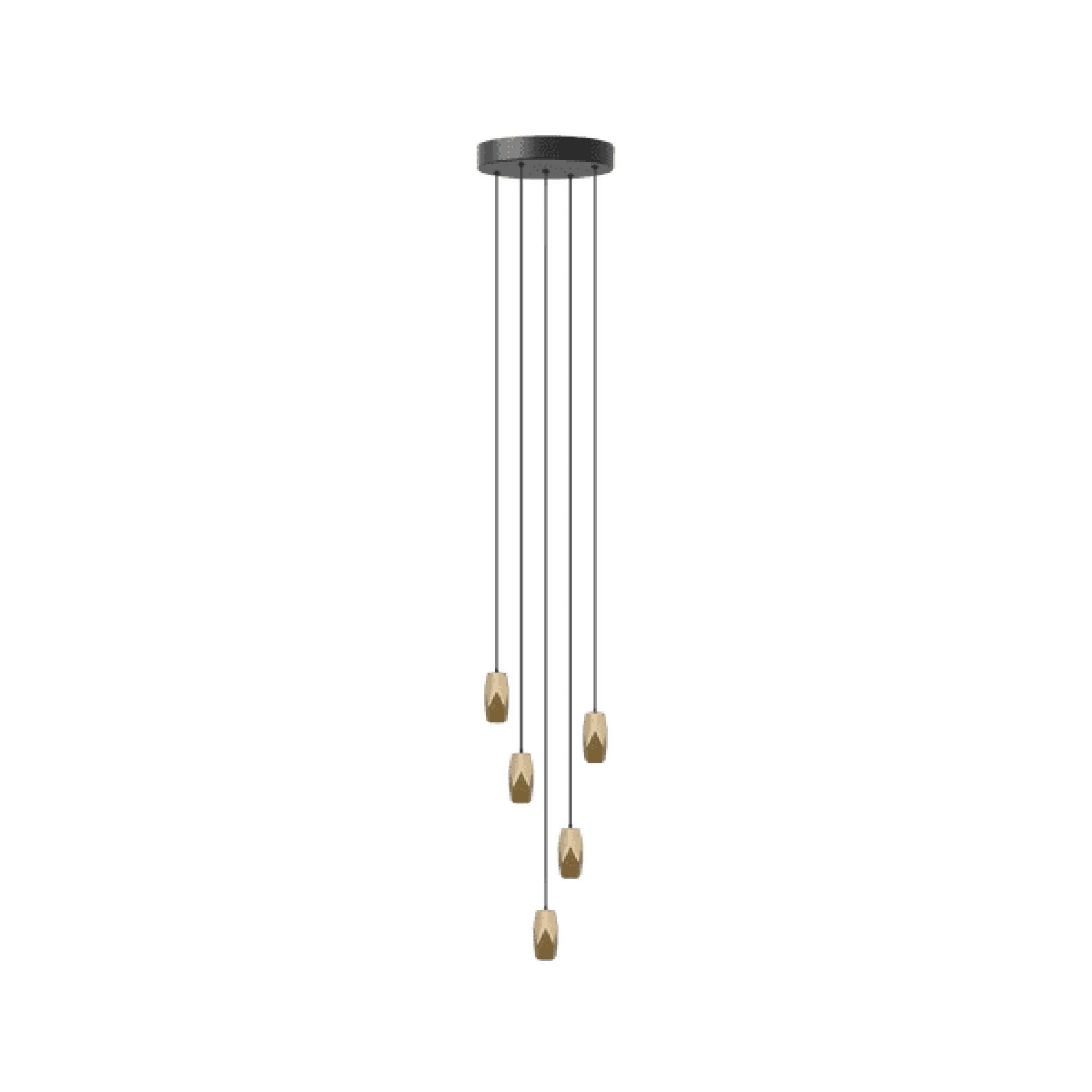 Brighter Days Penta Taklampe med Cluster 5 i Messing