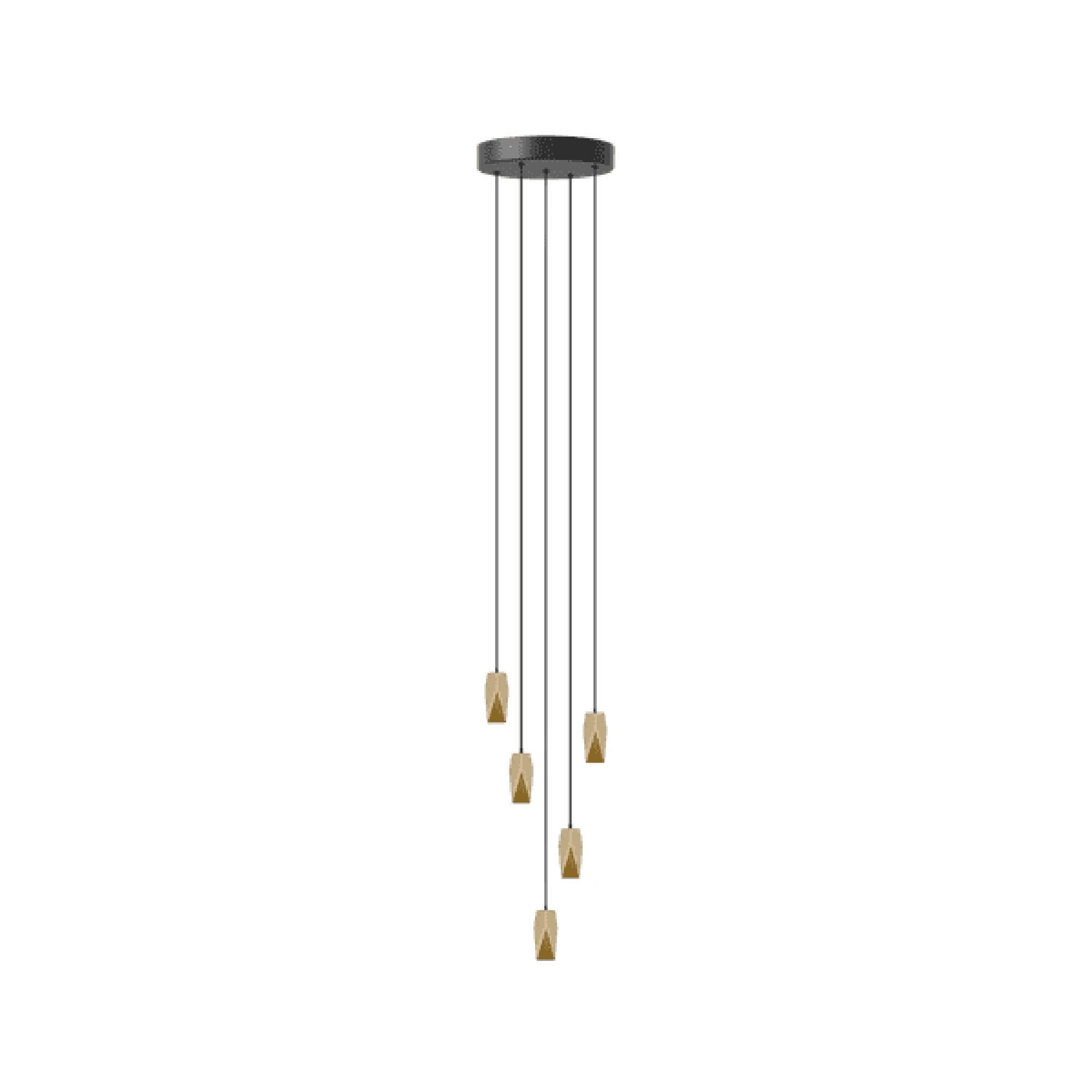Brighter Days Quadra Taklampe med Cluster 5 Messing