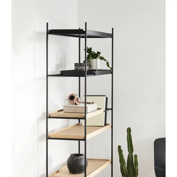 Tray Configuration 18 Shelf System High Black/ Walnut