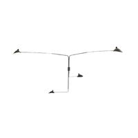 4 Rotating Straight Arms Væglampe Sort
