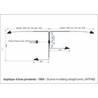 4 Rotating Straight Arms Væglampe Sort