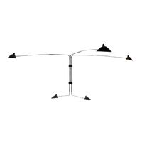 5 Rotating Straight Arms Wall Lamp Black