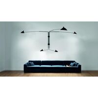 5 Rotating Straight Arms Wall Lamp Black