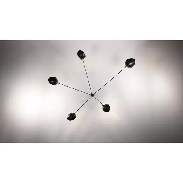 Spider 5 Fixed Arms Wall Lamp Black