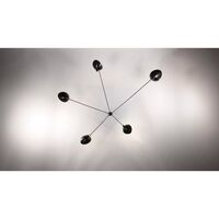 Spider 5 Fixed Arms Wall Lamp Black
