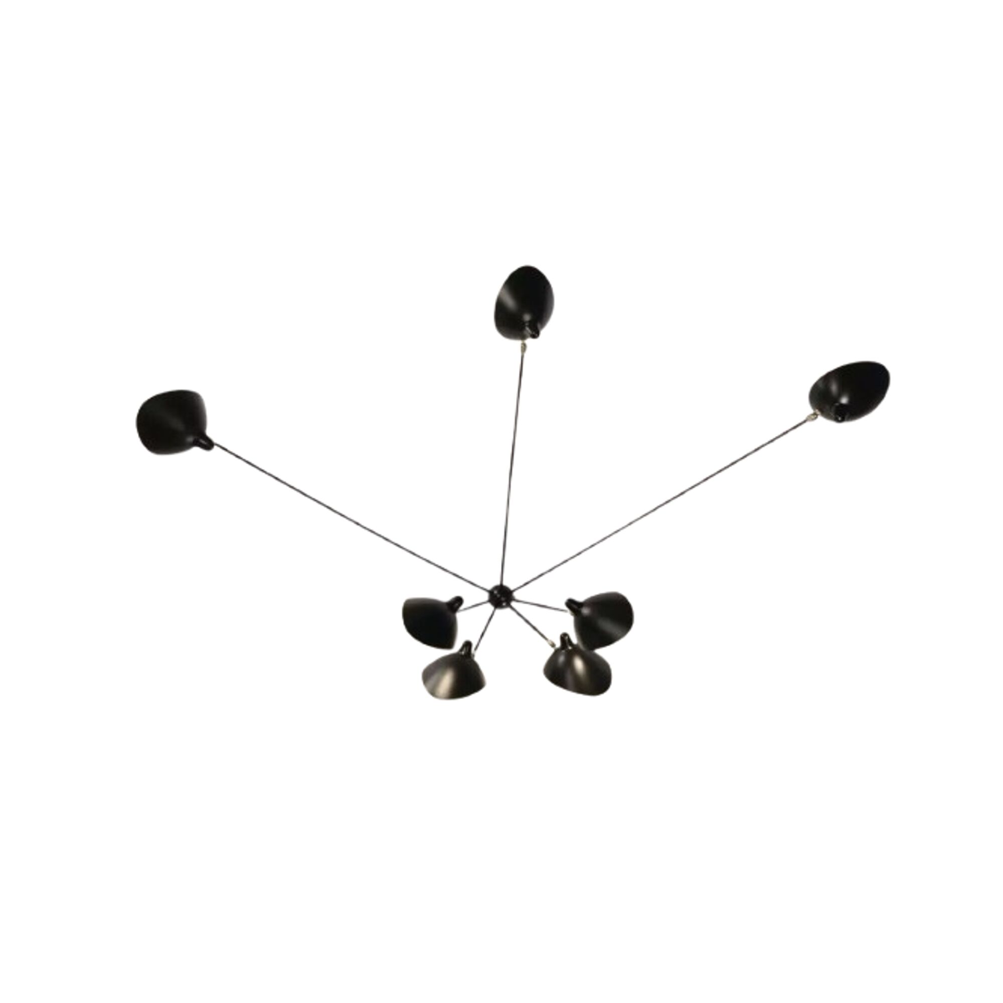 Spider 7 V&auml;gglampa med Fasta Armar Svart