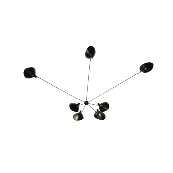 Spider 7 Fixed Arms Wall Lamp Black
