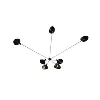 Spider 7 Fixed Arms Wall Lamp Black