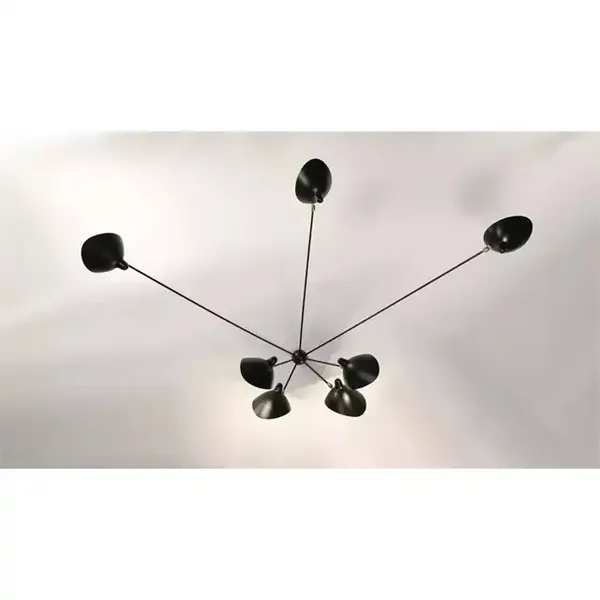 Spider 7 Fixed Arms Wall Lamp Black