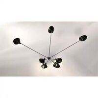 Spider 7 Fixed Arms Wall Lamp Black