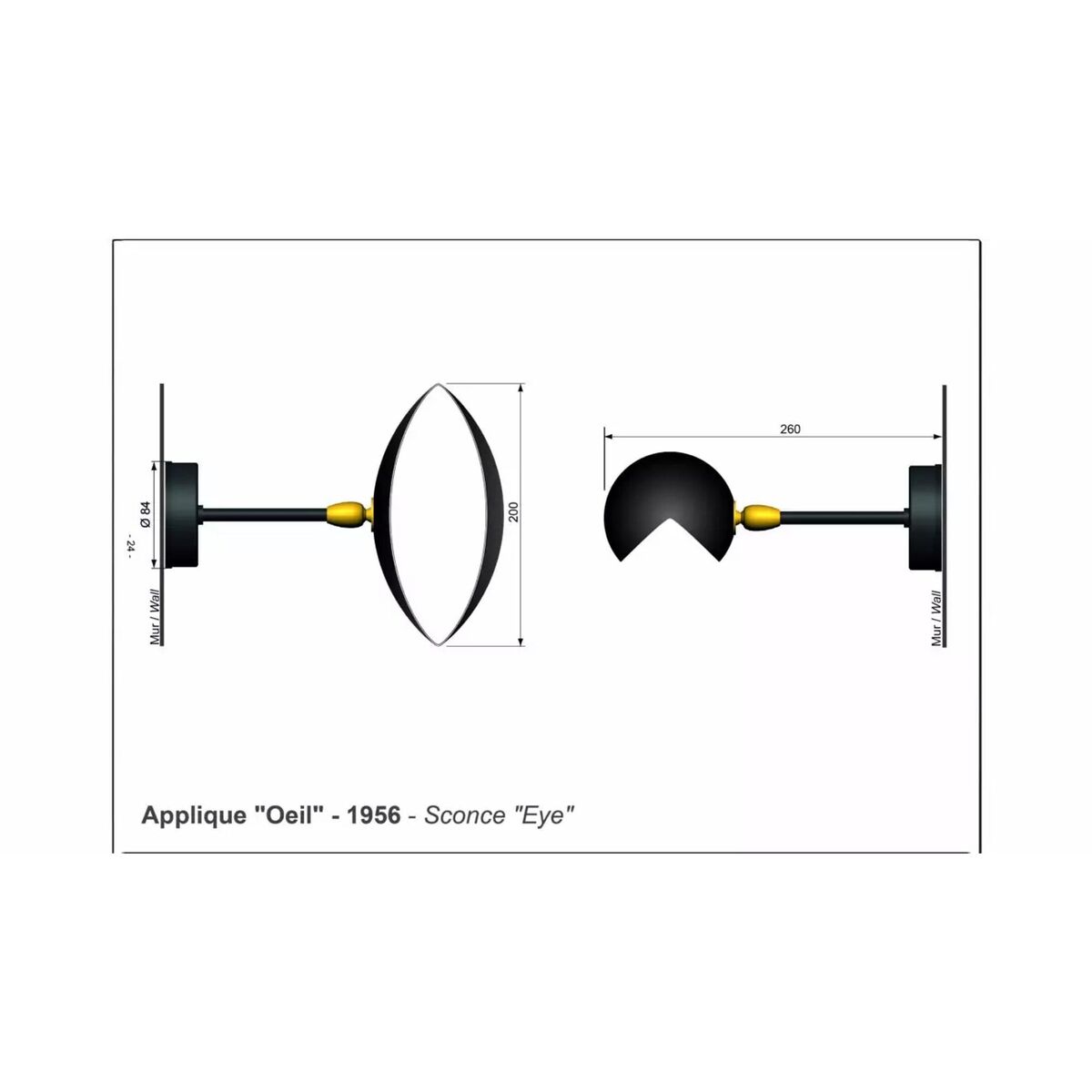 Eye Wall Lamp Small Black
