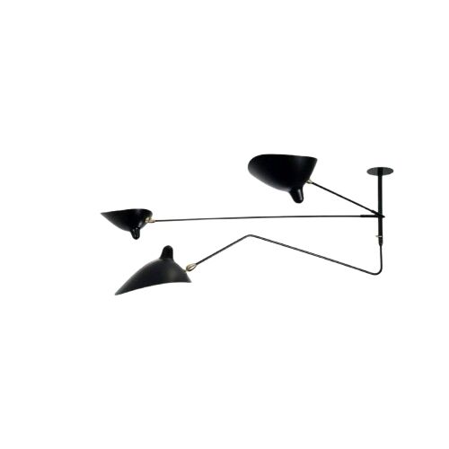 2 Stilla Armar & 1 B&ouml;jd Taklampa Svart