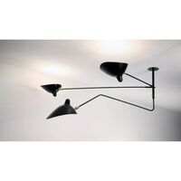 2 Still Arms & 1 Curved Ceiling Light Black