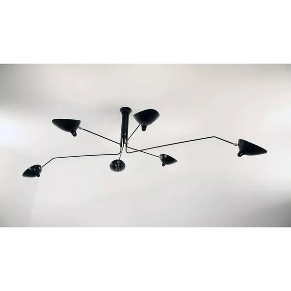 6 Rotating Arms Ceiling Light Black/ White