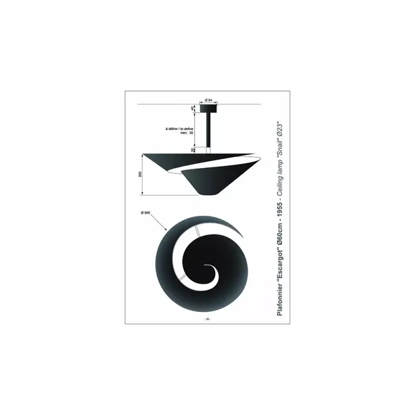 Snail Ceiling Light Ø60 Black