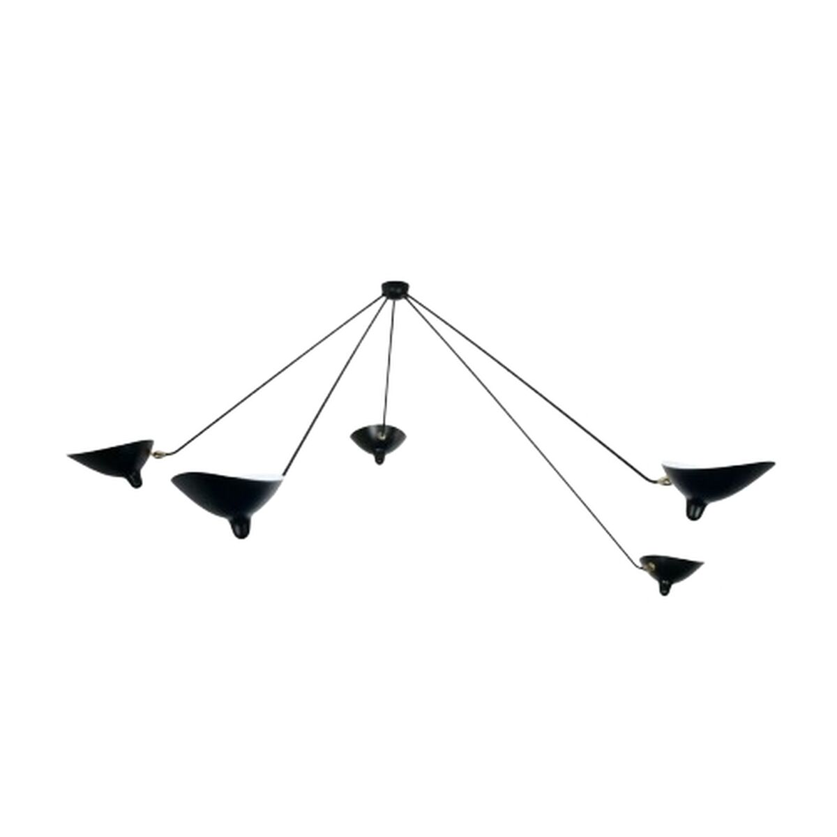 Spider 5 Fixed Eagles Arms Ceiling Light Black