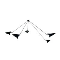 Spider 5 Fixed Eagles Arms Ceiling Light Black