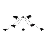 Spider 7 Fixed Arms Ceiling Light Black