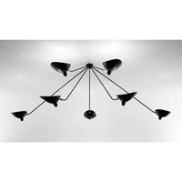 Spider 7 Fixed Arms Ceiling Light Black
