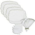 Gia Textilset 4 Platzsets + 4 Servietten Weiß/Grün