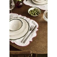 Gia Textilset 4 Platzsets + 4 Servietten Weiß/Grün