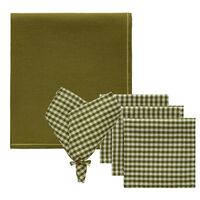 Oliva & Sienne Set Textile 4 Serviettes + 1 Nappe Olive
