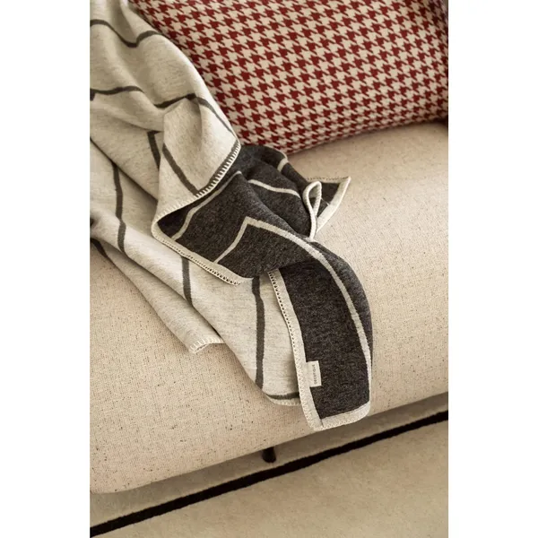 Noomi & Carmen Set Textile 1 Coussin + 1 Plaid Noir/Vert/Naturel