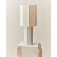 Eight Over Eight Table Lamp Large White Marble/Jute White