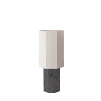 Eight Over Eight Table Lamp Small Gray Marble/Jute White