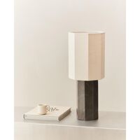 Eight Over Eight Table Lamp Small Gray Marble/Jute White