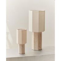 Eight Over Eight Table Lamp Small Gray Marble/Jute White