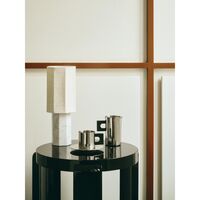 Eight Over Eight Table Lamp Small Gray Marble/Jute White