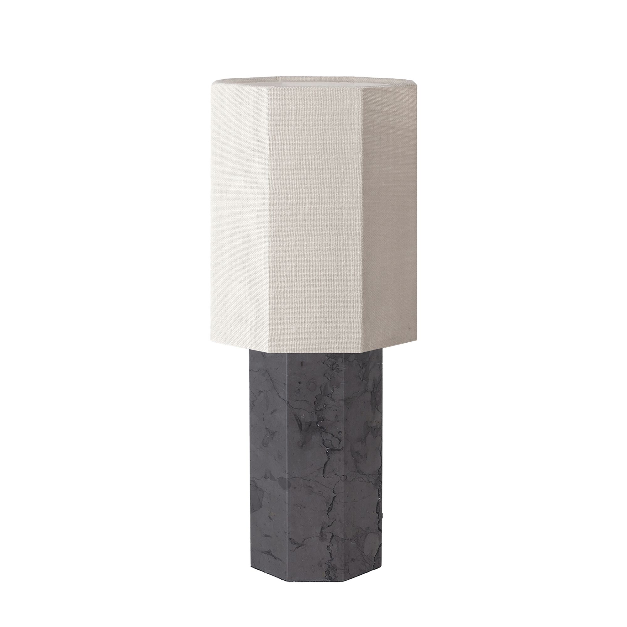 Eight Over Eight Bordslampa Stor Gr&aring; Marmor/Jute Vit