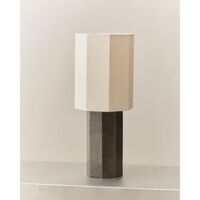 Eight Over Eight Table Lamp Large Gray Marble/Jute White