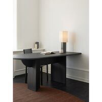 Eight Over Eight Table Lamp Large Gray Marble/Jute White