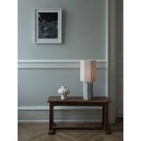 Eight Over Eight Table Lamp Large Gray Marble/Jute White