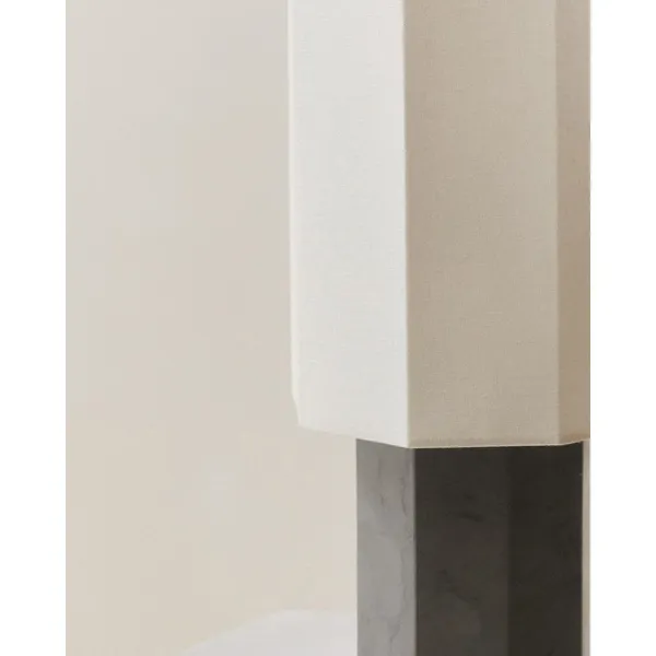 Eight Over Eight Table Lamp Grande Gray Marble/Jute White