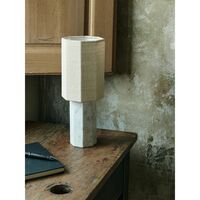 Eight Over Eight Table Lamp Small Travertine/Jute White