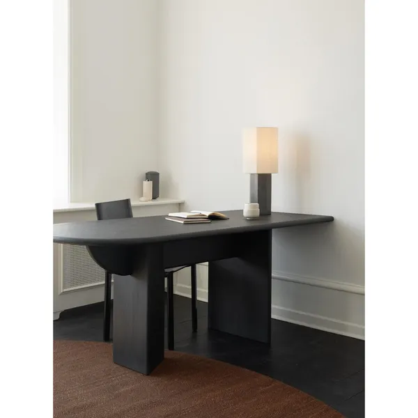 Eight Over Eight Table Lamp Large Travertine/Jute White